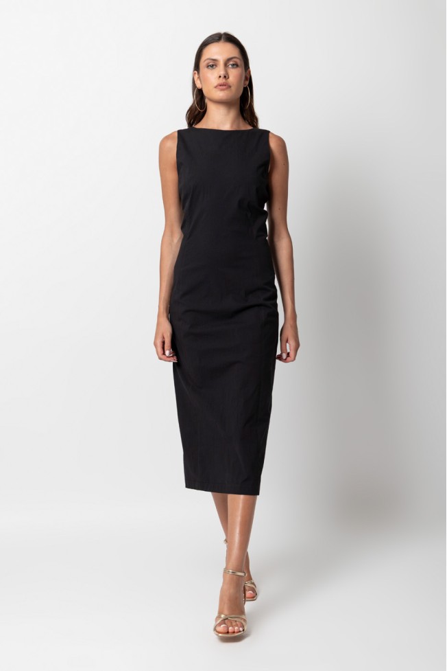 SLEEVED MIDI DRESS