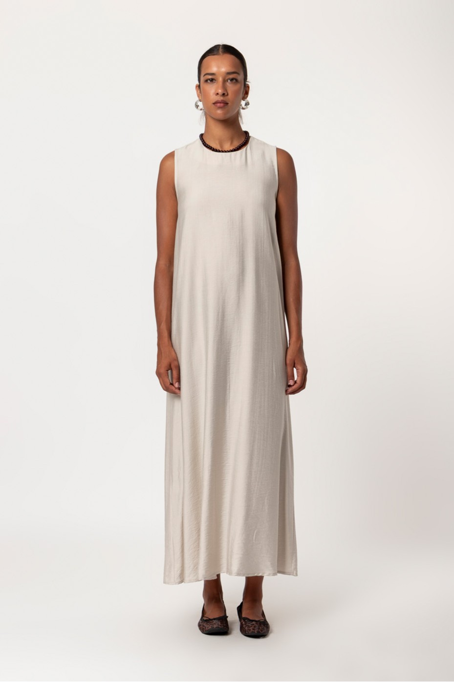 SLEEVELESS PRINTED MAXI DRESS
