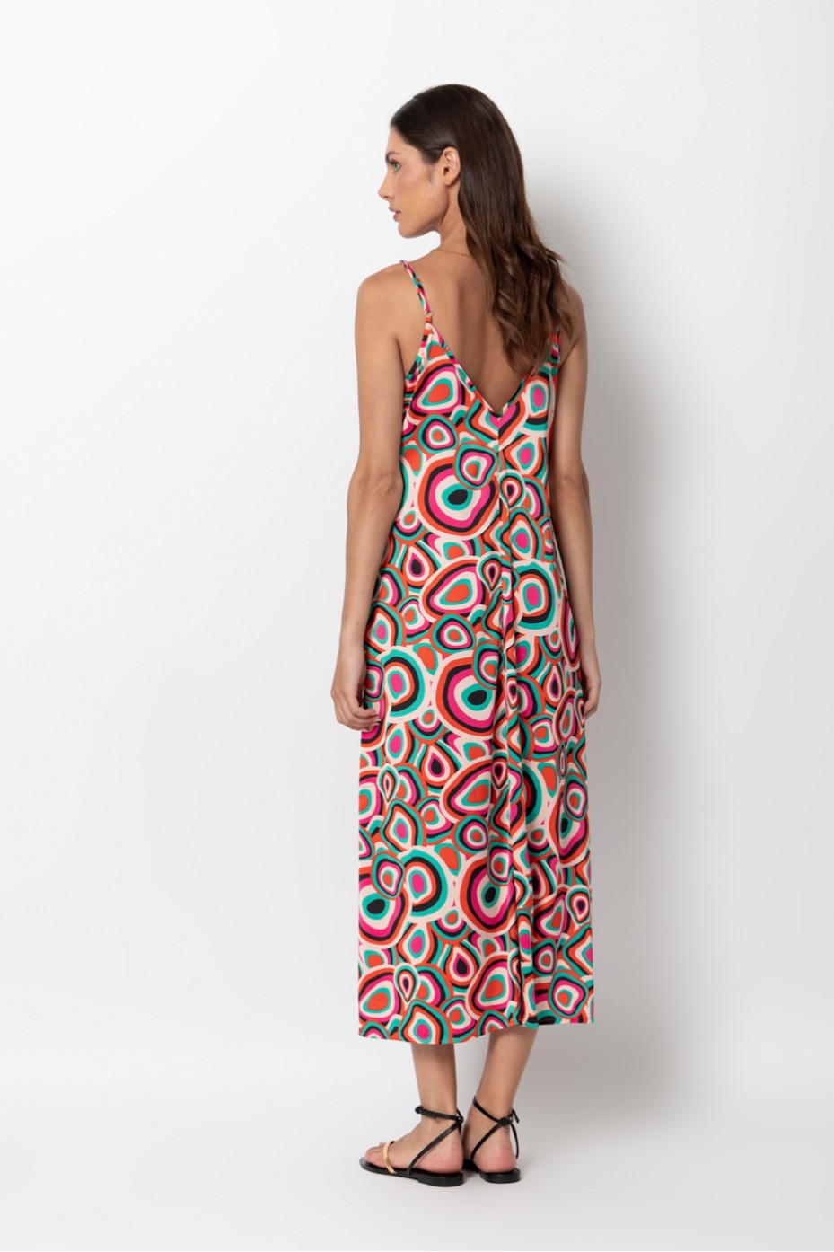 PRINTED DRESS WITH THIN STRAPS