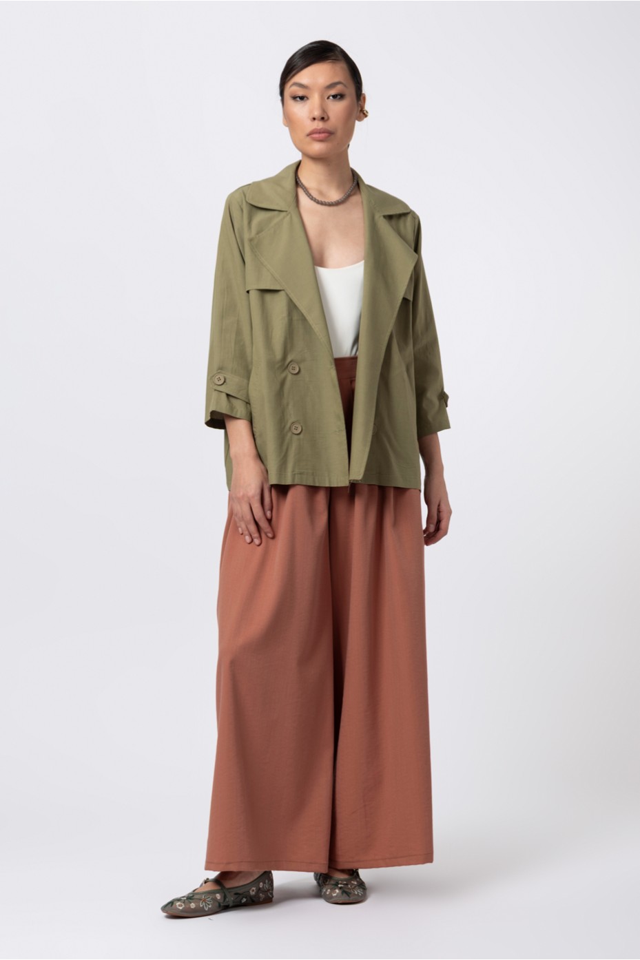 SHORT GABARDINE COAT