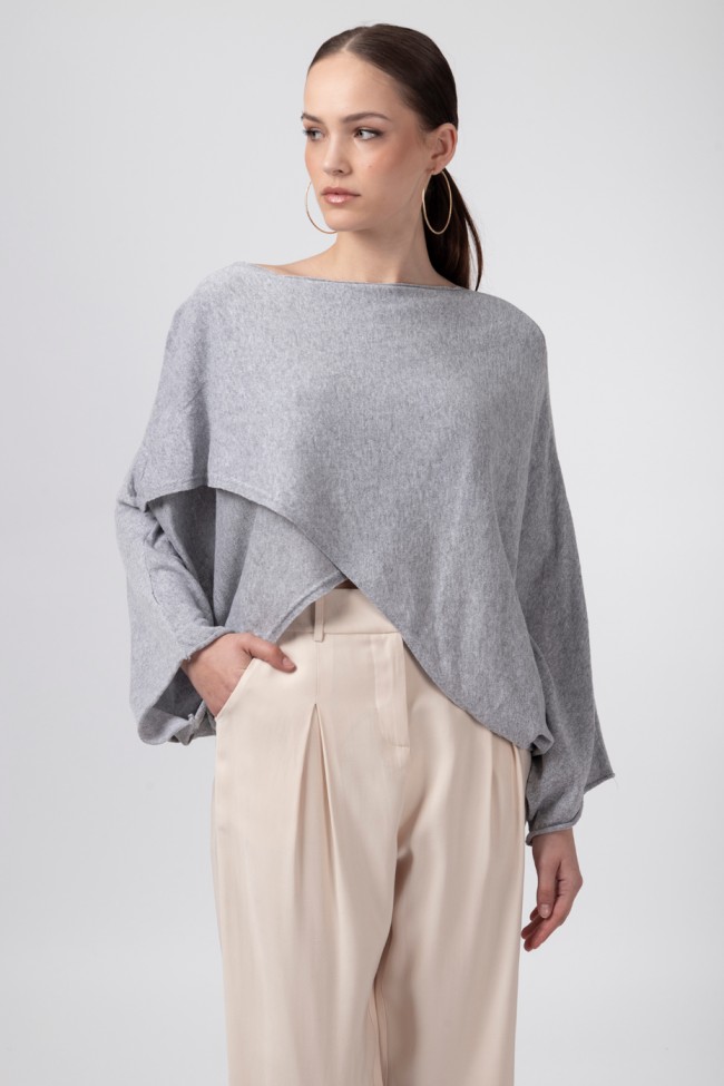 WRAP KNIT BLOUSE