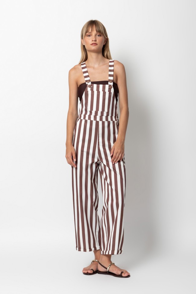 STRIPED JUMPSUIT WITH FRONT POCKETS