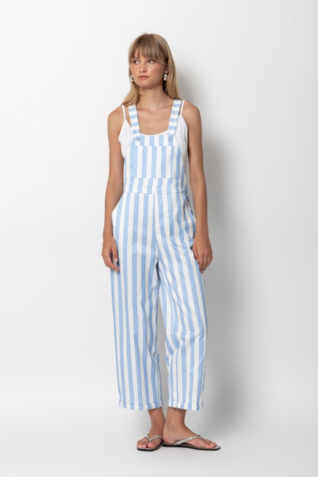 STRIPED JUMPSUIT WITH FRONT POCKETS