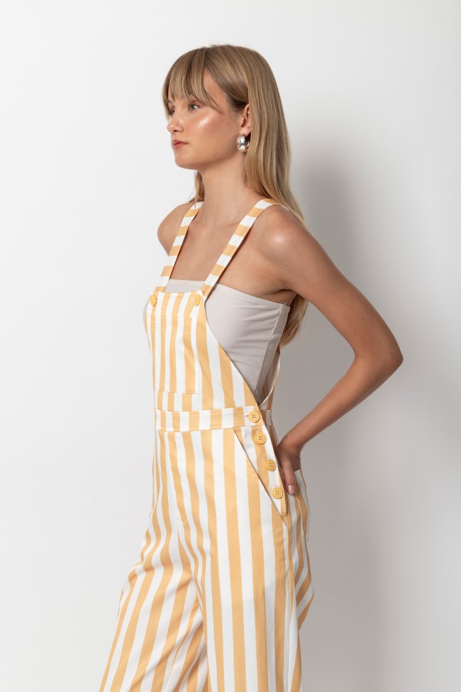 STRIPED JUMPSUIT WITH FRONT POCKETS