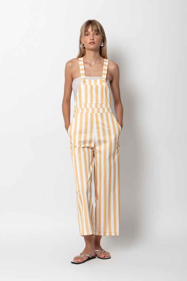 STRIPED JUMPSUIT WITH FRONT POCKETS