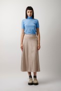 MIDI SUEDE SKIRT WITH SEAMS
