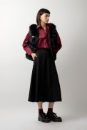 MIDI SUEDE SKIRT WITH SEAMS