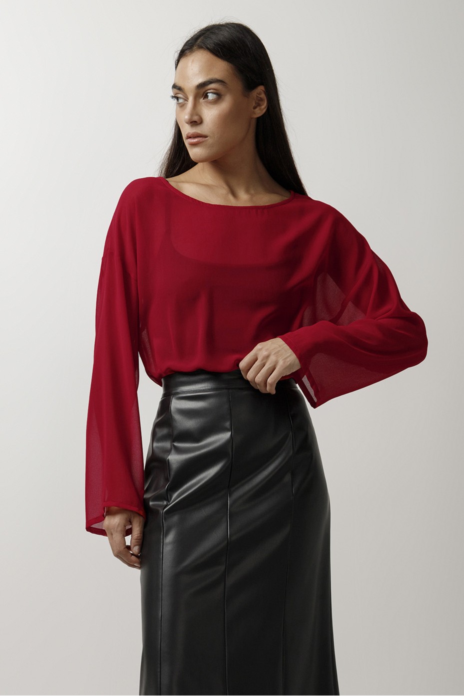 LEATHER MAXI SKIRT