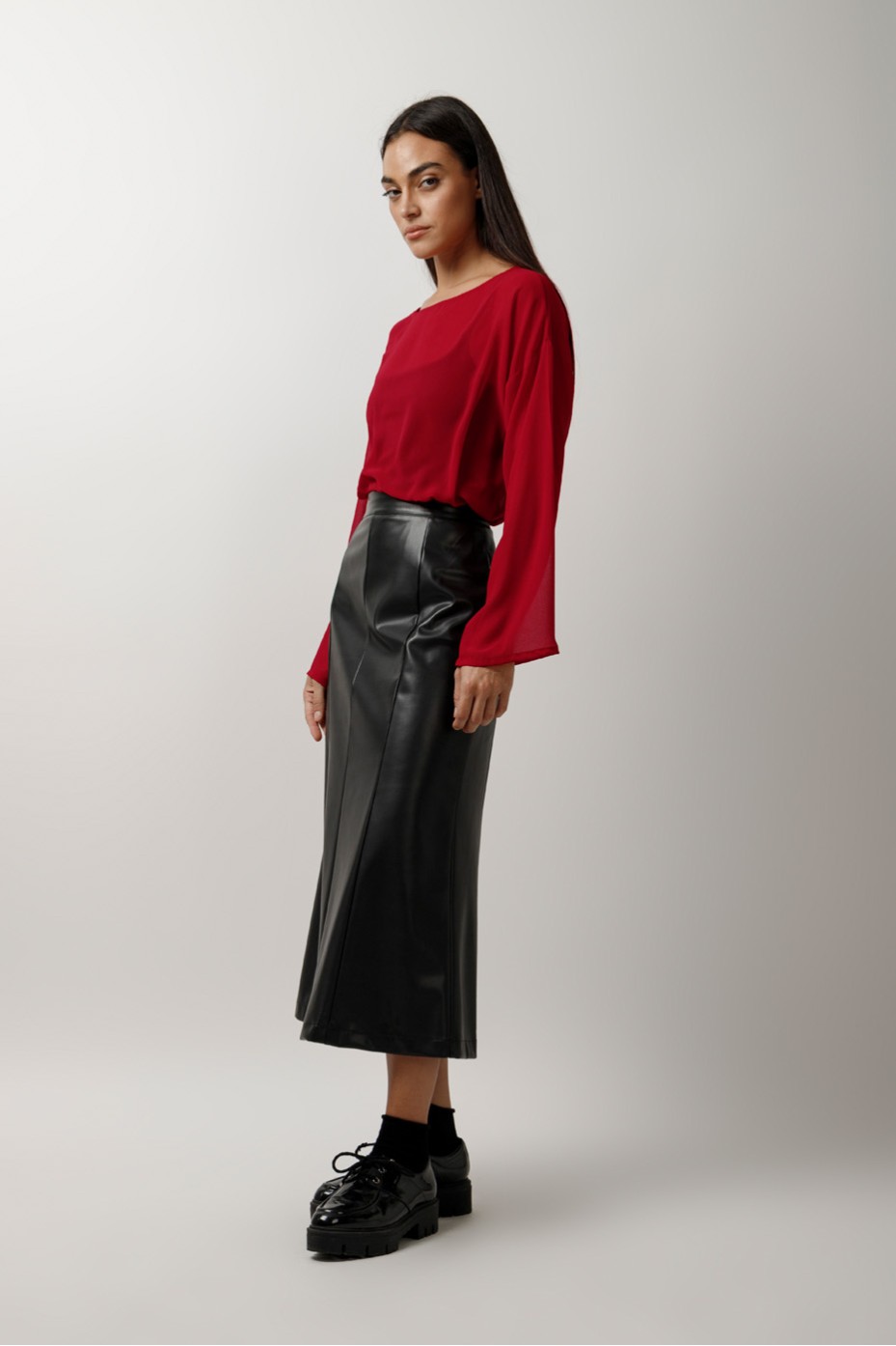 LEATHER MAXI SKIRT