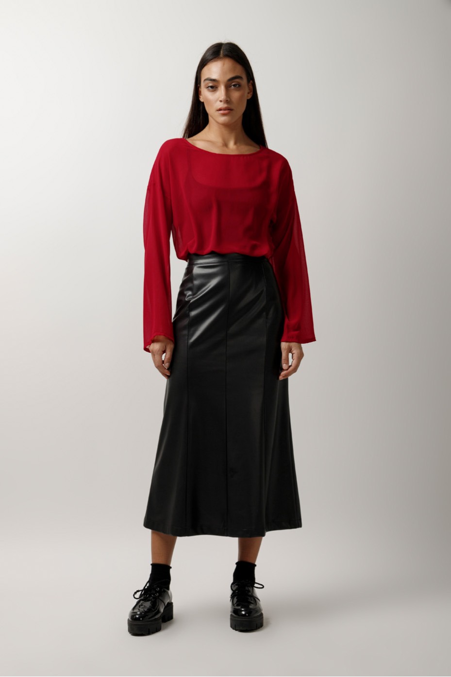 LEATHER MAXI SKIRT