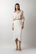 WRAP MIDI SKIRT WITH BUTTON
