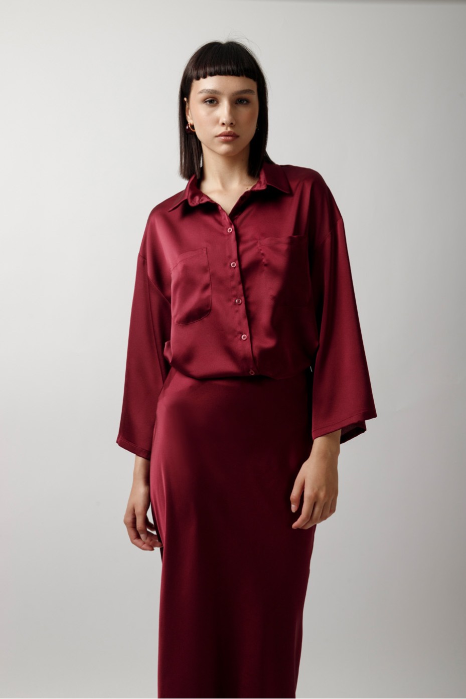 SATIN MIDI SKIRT WITH ELASTIC