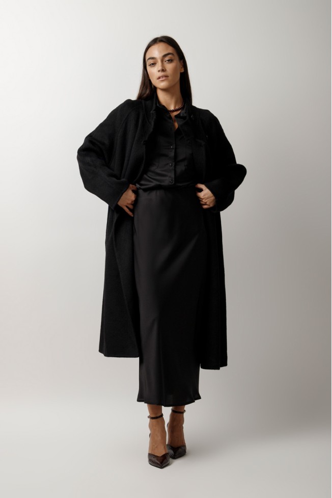 SATIN MIDI SKIRT WITH ELASTIC