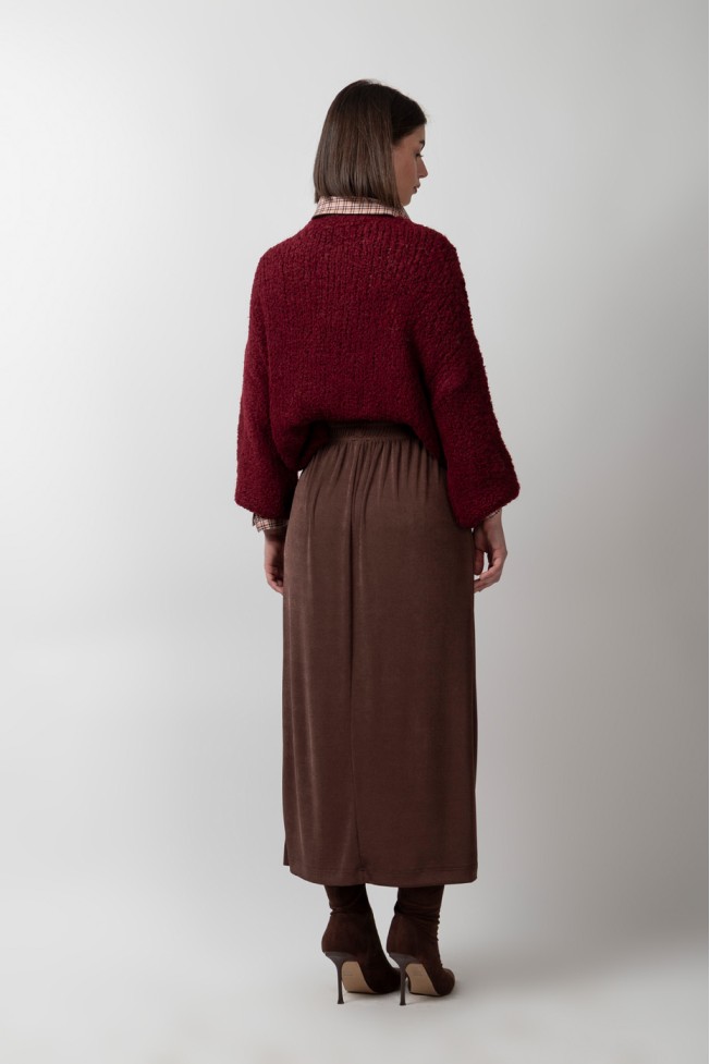 MIDI SKIRT WITH ELASTIC WAIST