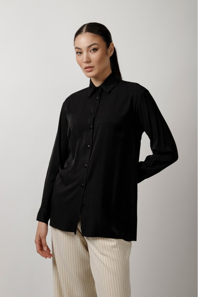 LONG SLEEVE SATIN SHIRT
