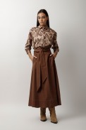 LONG SLEEVE PRINTED SATIN SHIRT