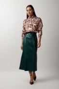 LONG SLEEVE PRINTED SATIN SHIRT