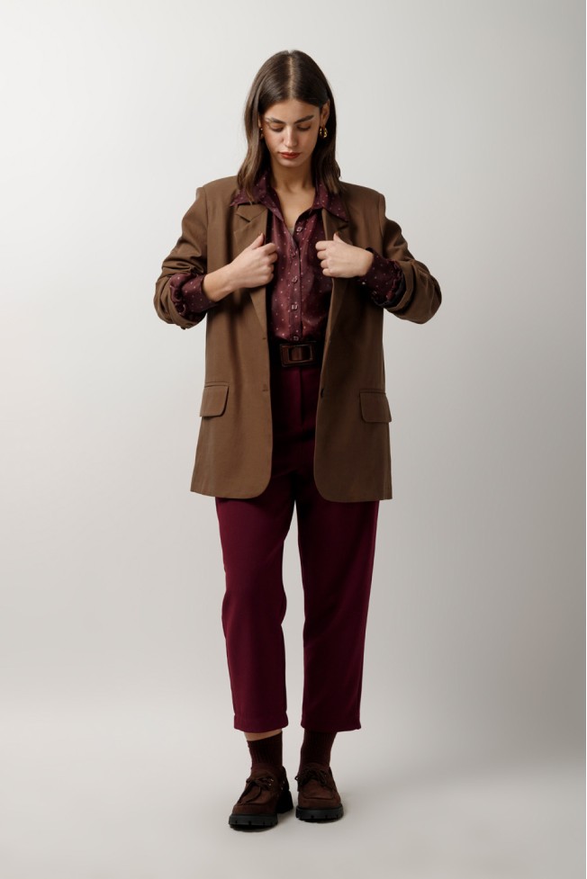 DOT SHIRT WITH BALLOON SLEEVES
