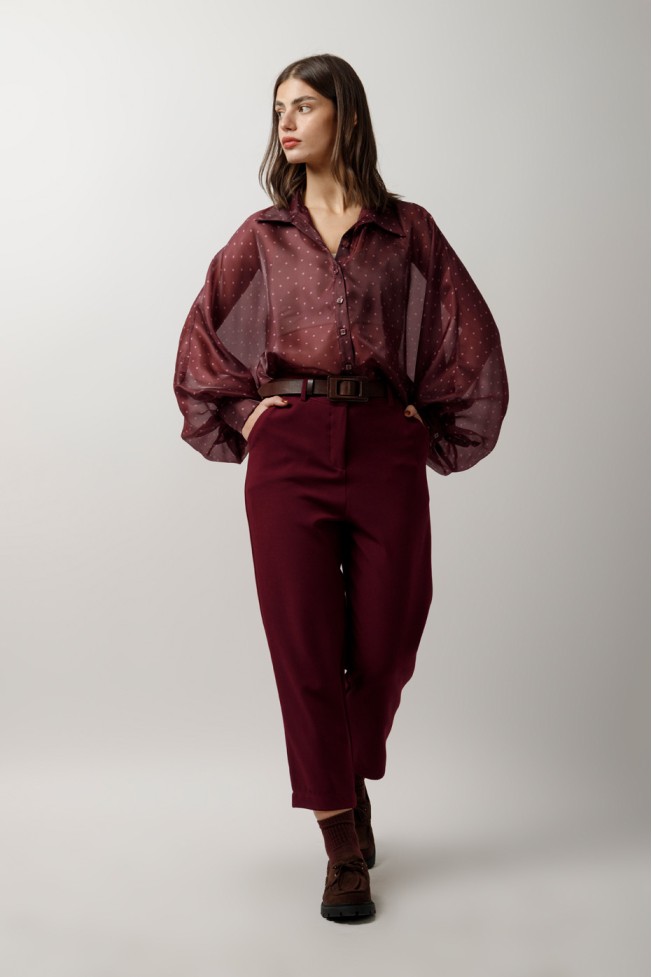 DOT SHIRT WITH BALLOON SLEEVES