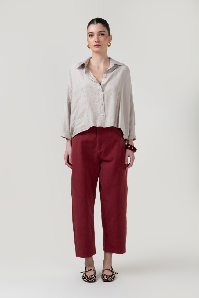 CROP SHIRT WITH POCKET