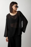 LONG SLEEVE SEE-THROUGH BLOUSE