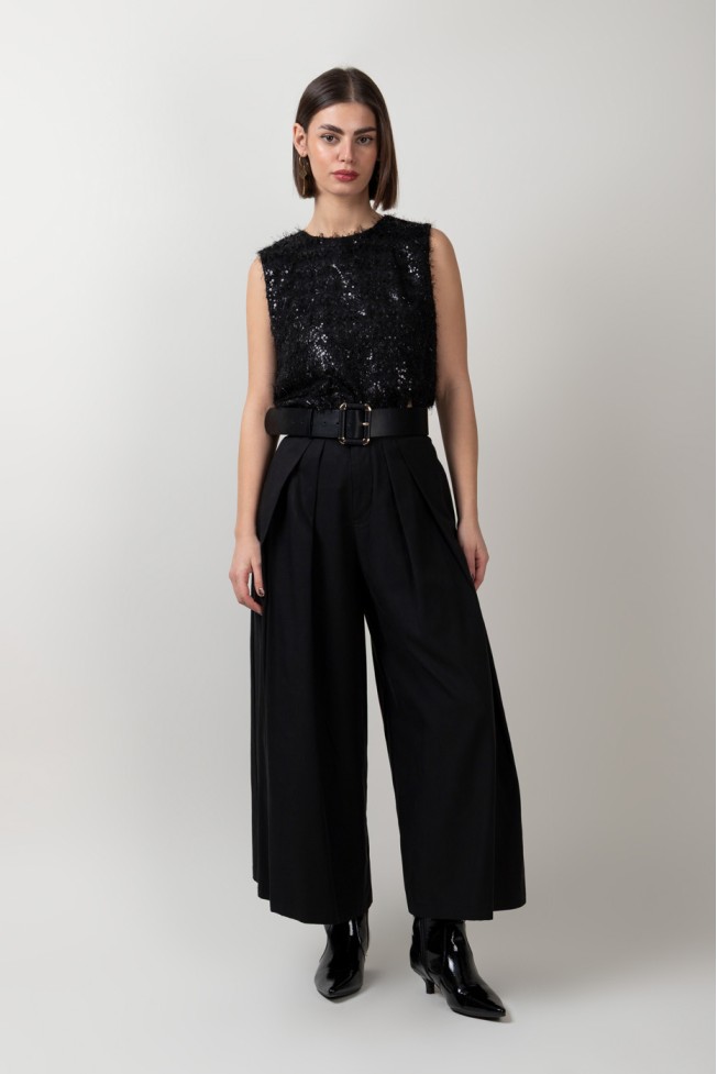 SEQUIN SLEEVELESS BLOUSE