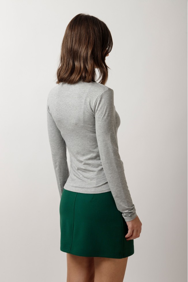 BAMBOO LONG SLEEVE HALTER BLOUSE