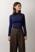 BAMBOO LONG SLEEVE HALTER BLOUSE