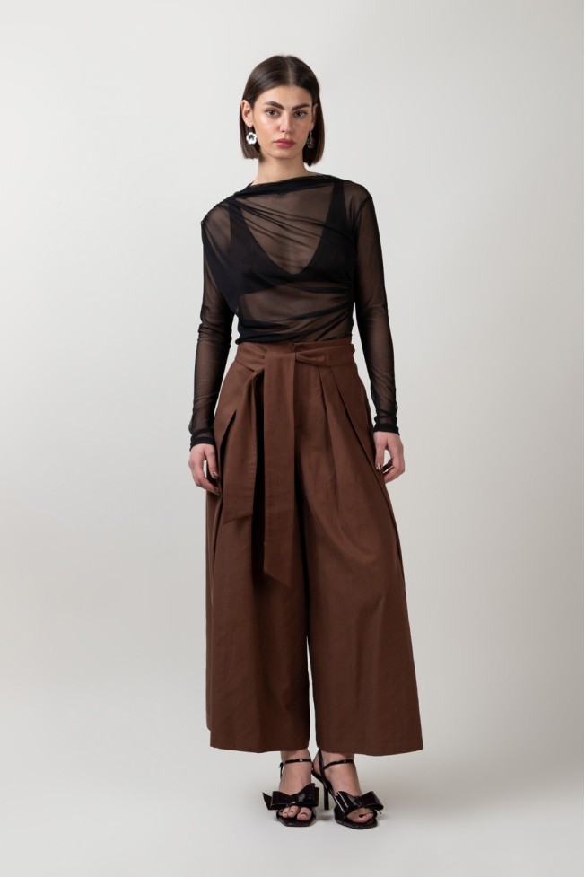 TULLE BLOUSE WITH RUFFLES
