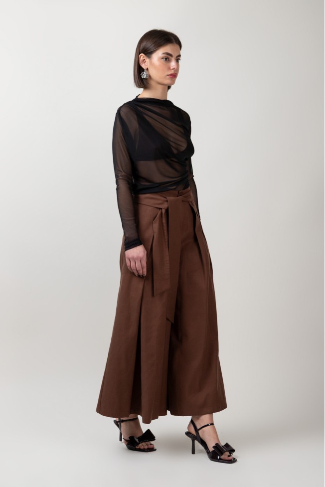 TULLE BLOUSE WITH RUFFLES