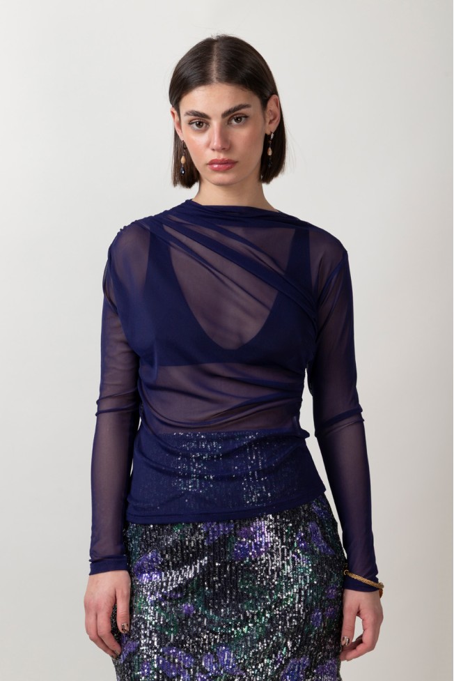 TULLE BLOUSE WITH RUFFLES