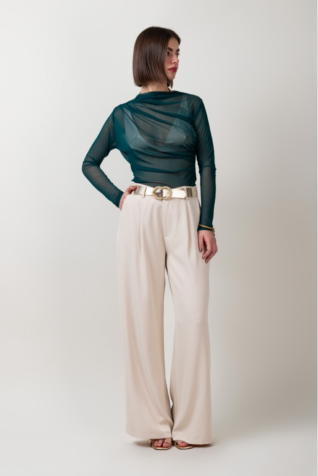 TULLE BLOUSE WITH RUFFLES