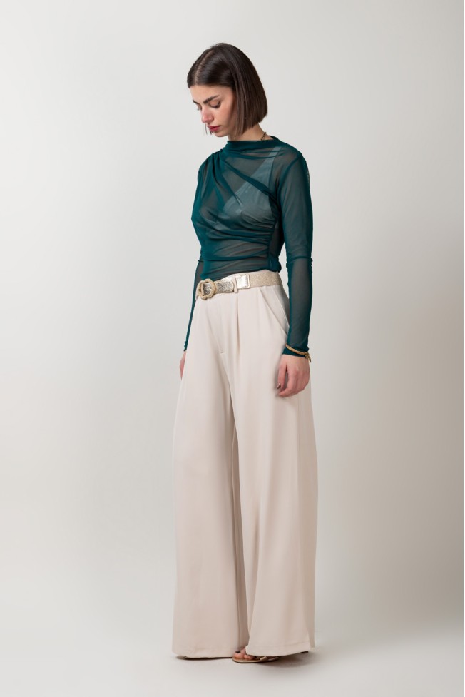 TULLE BLOUSE WITH RUFFLES