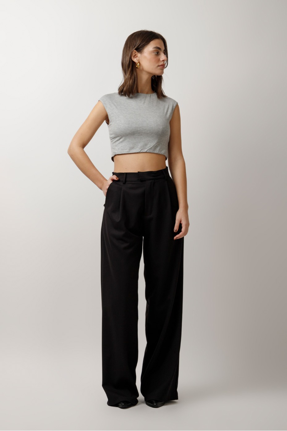 HIGH WAISTED PANTS WITH PLEATS
