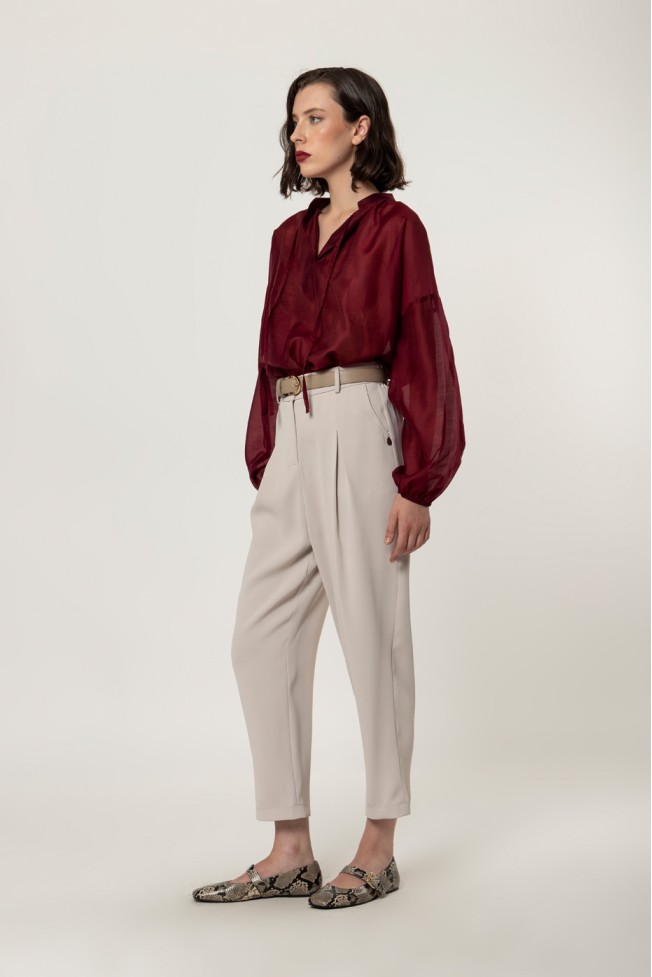 CROP PANTS WITH PLEATS