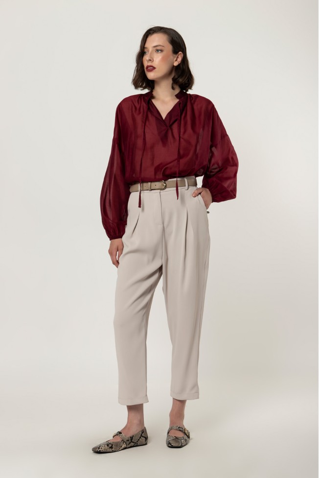 CROP PANTS WITH PLEATS