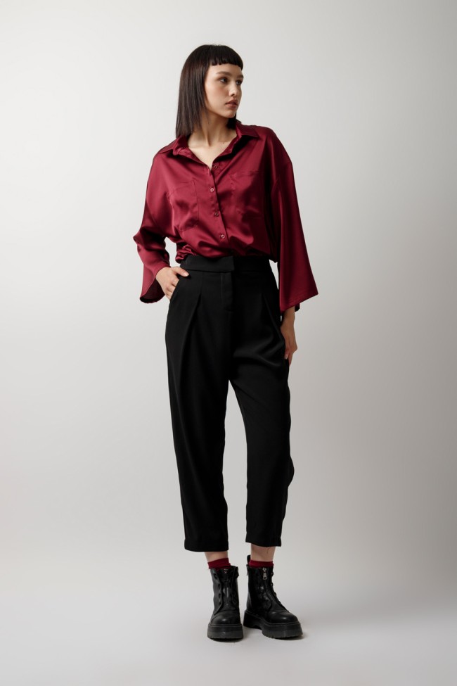 CROP PANTS WITH PLEATS
