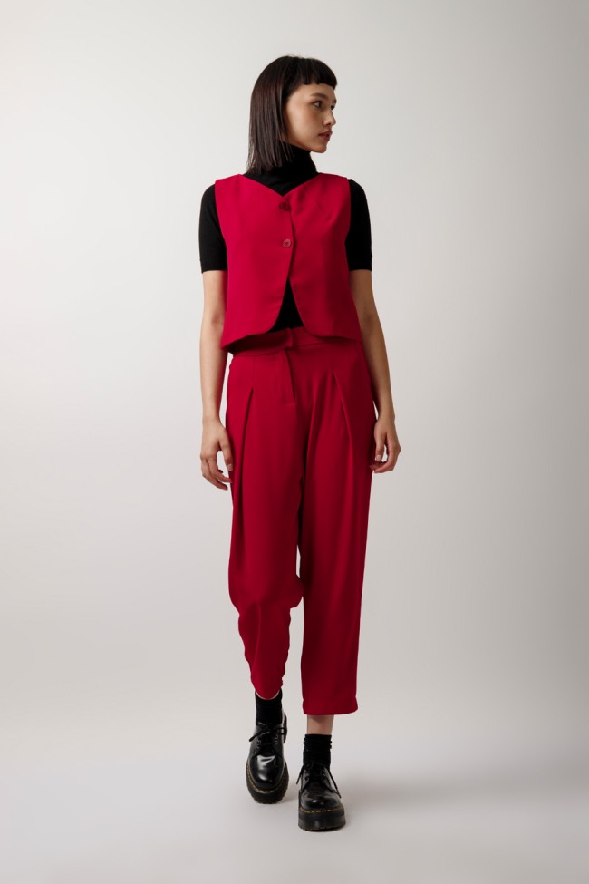 CROP PANTS WITH PLEATS