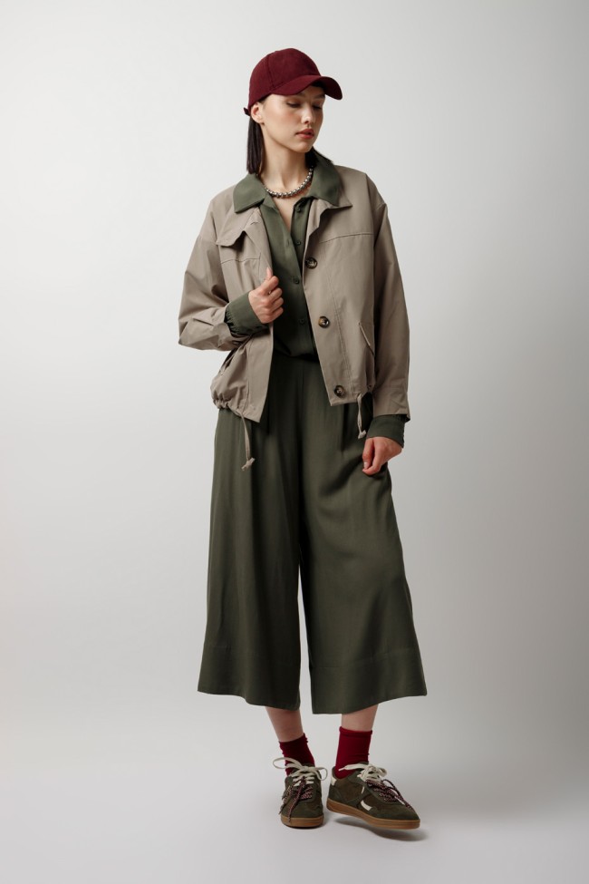 ZIP PANTS WITH LAPEL