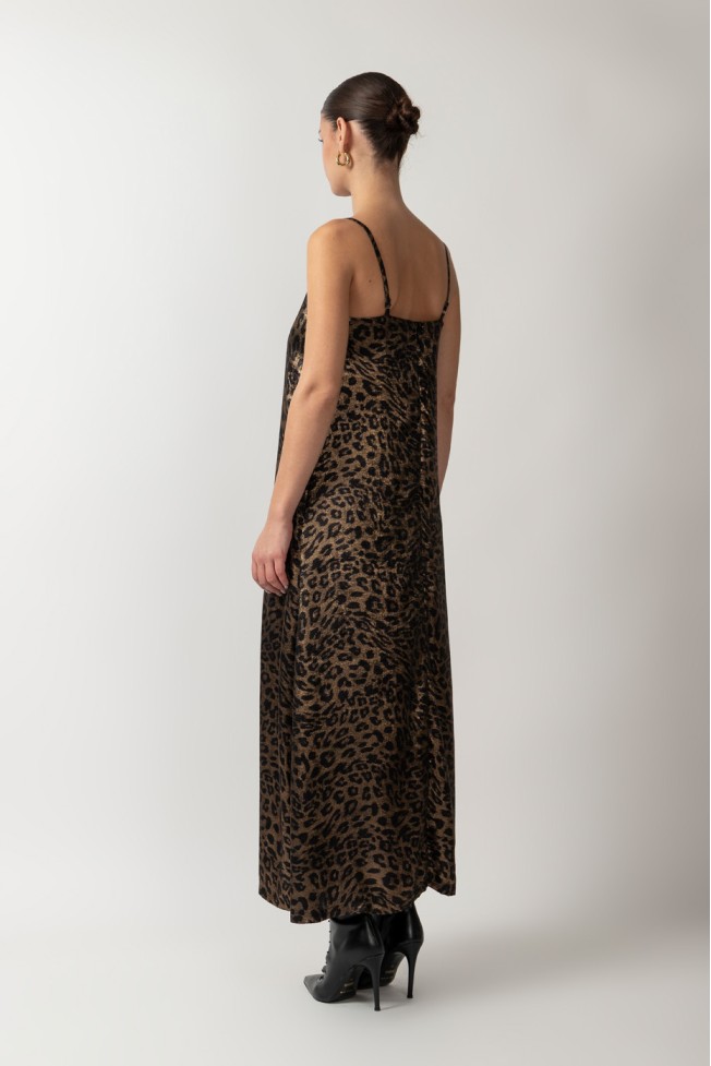 LEOPARD MIDI DRESS WITH STRAPS