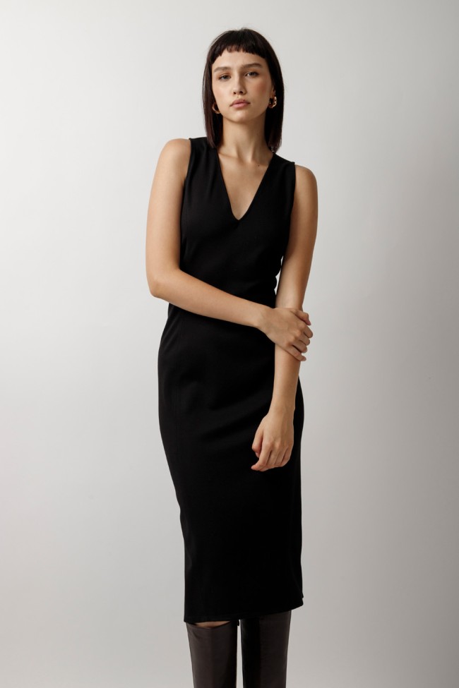 SLIT MIDI PENCIL DRESS
