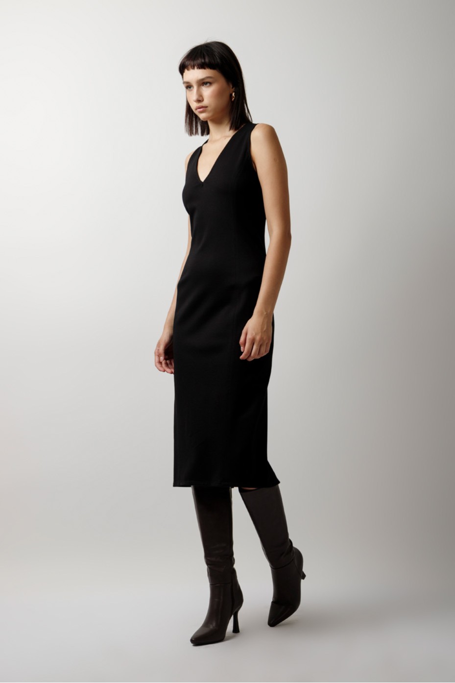 SLIT MIDI PENCIL DRESS