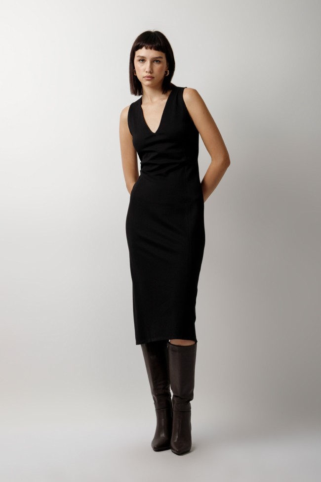 SLIT MIDI PENCIL DRESS