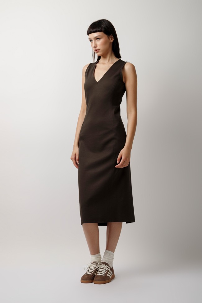 SLIT MIDI PENCIL DRESS