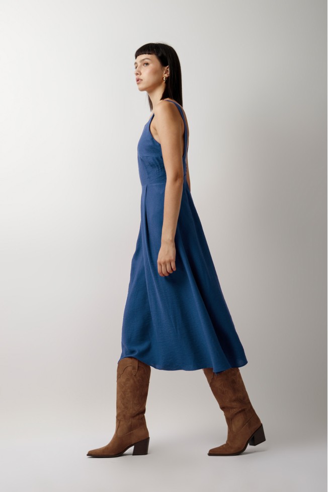 MIDI DRESS WITH BACK OPENING