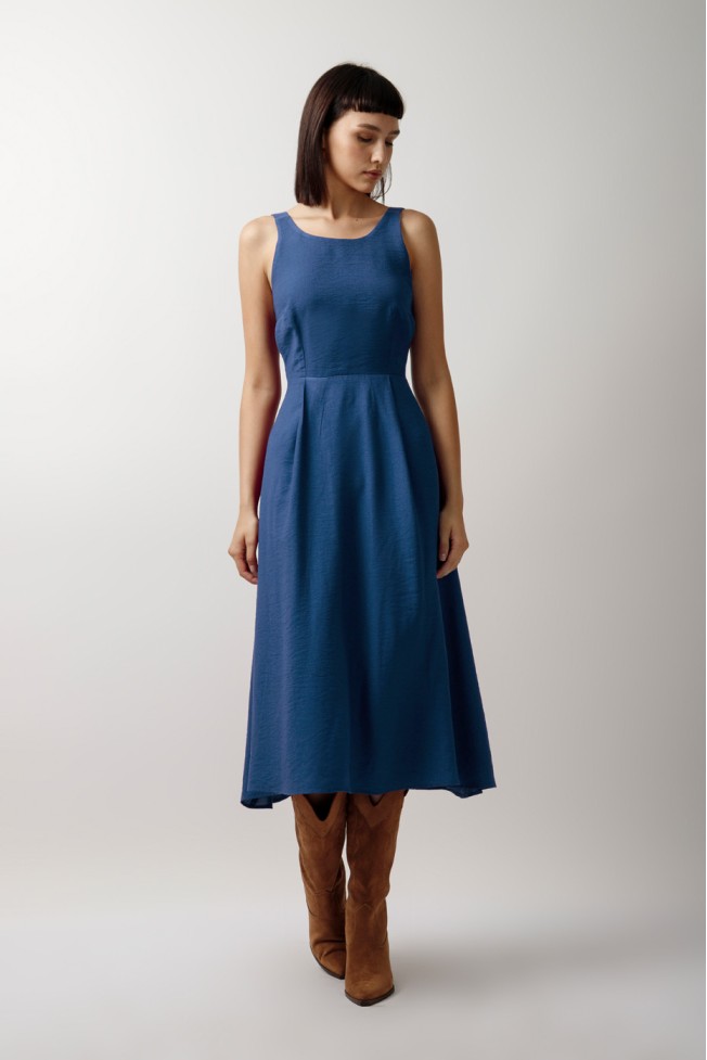 MIDI DRESS WITH BACK OPENING