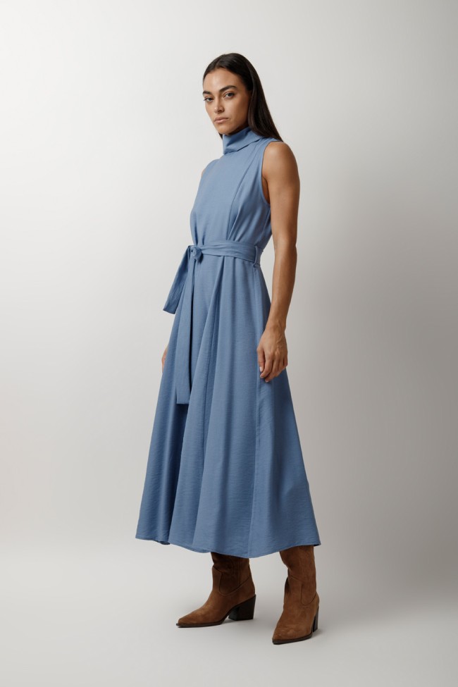 SLEEVELESS TURTLENECK DRESS