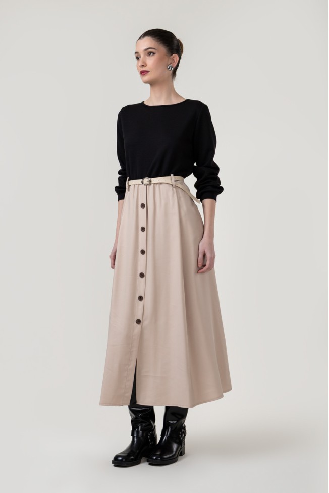 DRESS IN A COMBINATION OF FABRICS