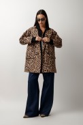 ANIMAL PRINT BLAZER WITH RIPS