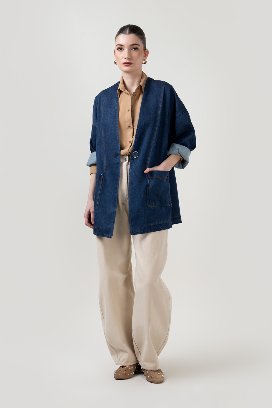 ΠΑΝΩΦΟΡΙ OVERSIZED ΤΖΙΝ ΜΕ ΚΟΥΜΠΙ